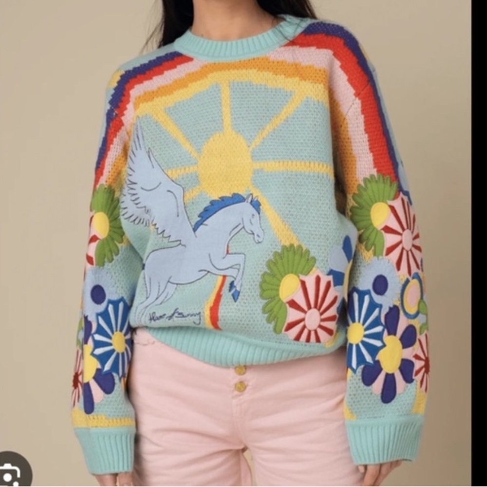 house of sunny unicorn swan rainbow sweater 🌈